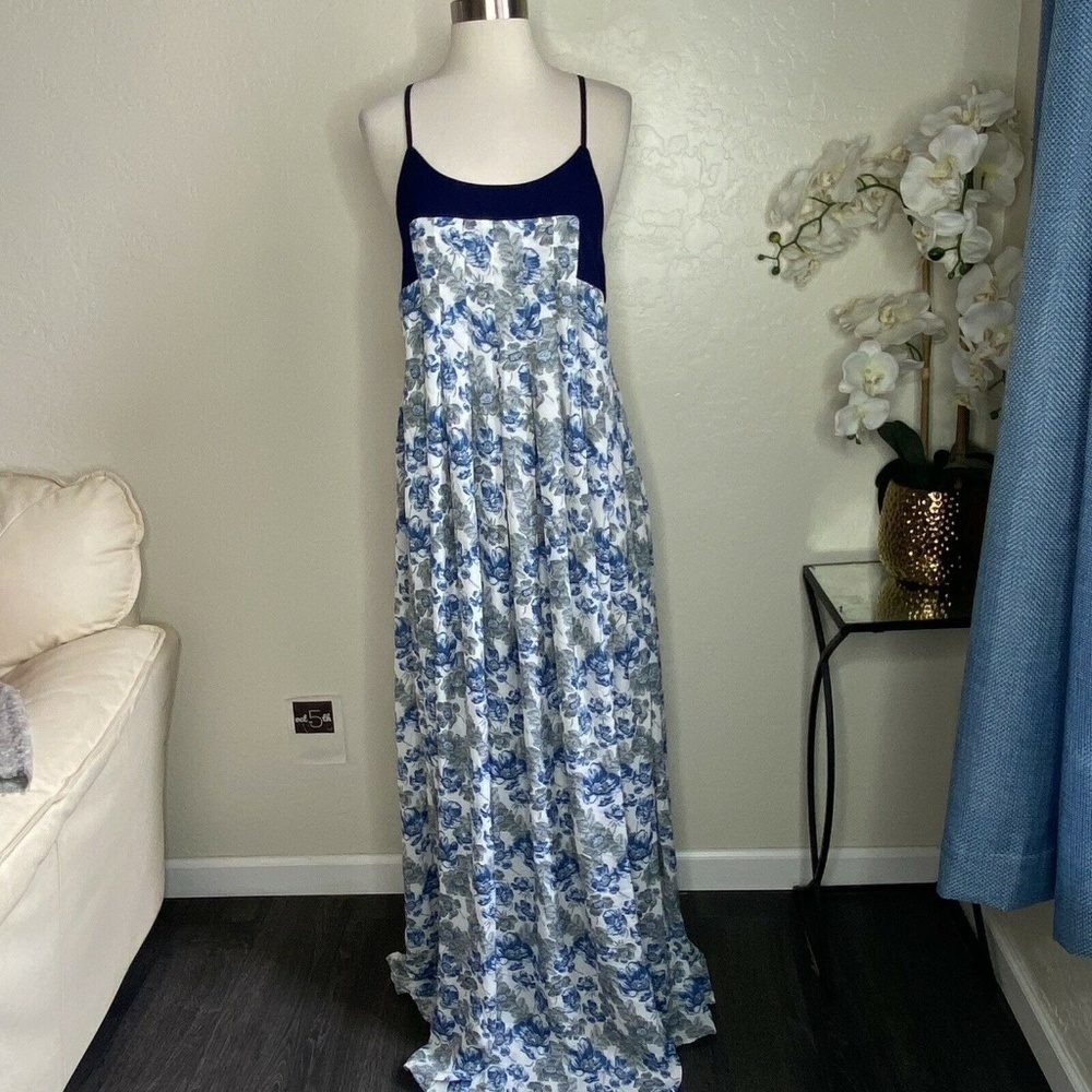 lulus blue floral maxi dress
